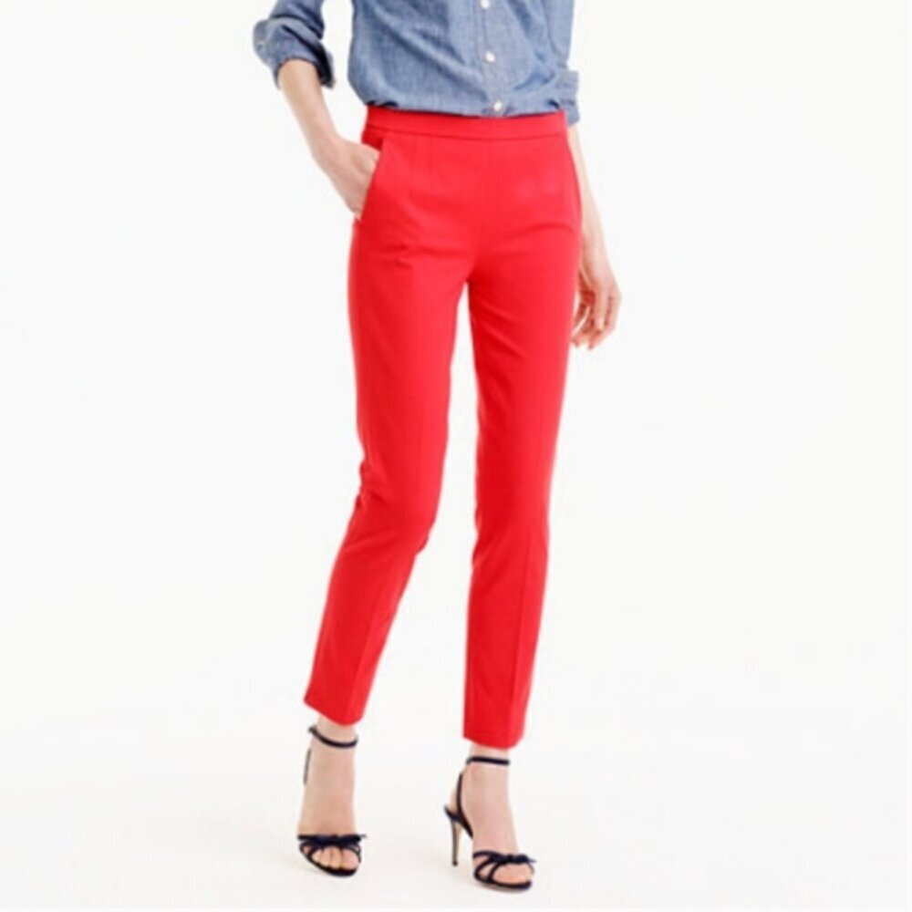 J. Crew Martie Red Ankle Length Trousers Slacks Pants Office Everyday Size 6 NWT